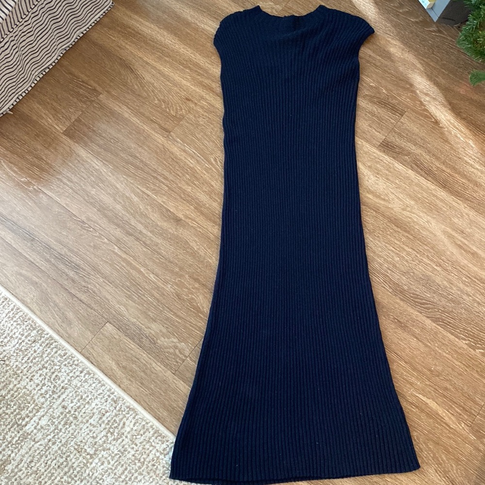 All:row maxi sweater dress with button back detail